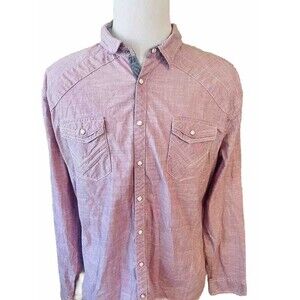 Buckle Black Western Shirt Mens XXL Athletic Fit Pearl Snaps Dusty Rose
